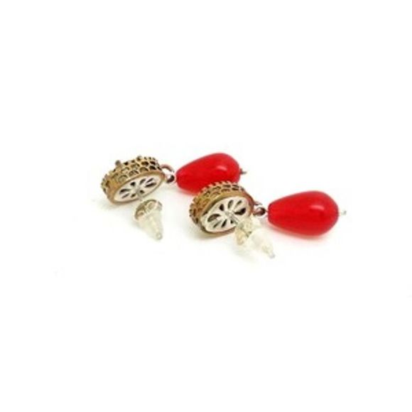 Rudy Halo Zircon, Chalcedony Dangle 925 Earring - Picture 2 of 2